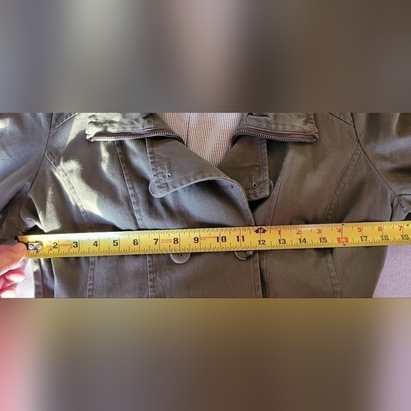 Kenneth Cole Reaction $248 Women's Army Green Full Zip Lined Button Up Coat Lrg. - Picture 12 of 12